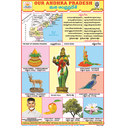 OUR ANDHRA PRADESH CHART SIZE 12X18 (INCHS) 300GSM ARTCARD - Indian Book Depot (Map House)