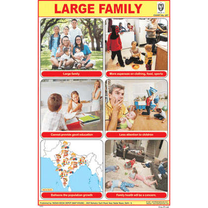 LARGE FAMILY SIZE 24 X 36 CMS CHART NO. 287 - Indian Book Depot (Map House)