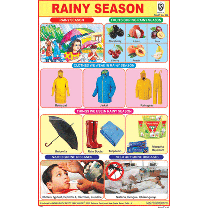 RAINY SEASON SIZE 24 X 36 CMS CHART NO. 289 - Indian Book Depot (Map House)