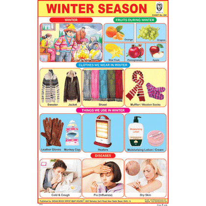 WINTER SEASON CHART SIZE 12X18 (INCHS) 300GSM ARTCARD - Indian Book Depot (Map House)