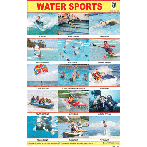 WATER SPORTS SIZE 24 X 36 CMS CHART NO. 295 - Indian Book Depot (Map House)