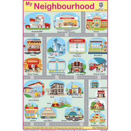 MY NEIGHBOURHOOD SIZE 24 X 36 CMS CHART NO. 316 - Indian Book Depot (Map House)