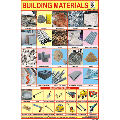 BUILDING MATERIALS SIZE 24 X 36 CMS CHART NO. 317 - Indian Book Depot (Map House)