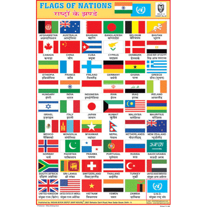 FLAGS OF THE NATIONS SIZE 24 X 36 CMS CHART NO. 32 - Indian Book Depot (Map House)