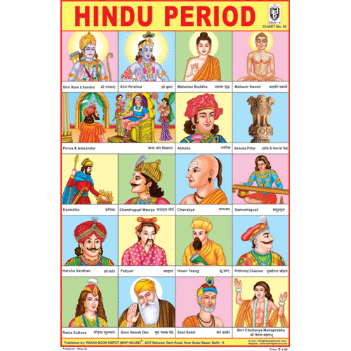 HISTORICAL HINDU PERIOD SIZE 24 X 36 CMS CHART NO. 42 - Indian Book Depot (Map House)