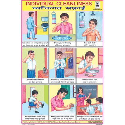 INDIVIDUAL CLEANLINESS SIZE 24 X 36 CMS CHART NO. 49 - Indian Book Depot (Map House)