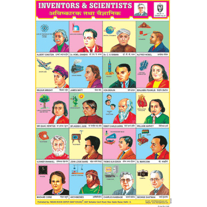 INVENTORS & SCIENTISTS SIZE 24 X 36 CMS CHART NO. 51 - Indian Book Depot (Map House)