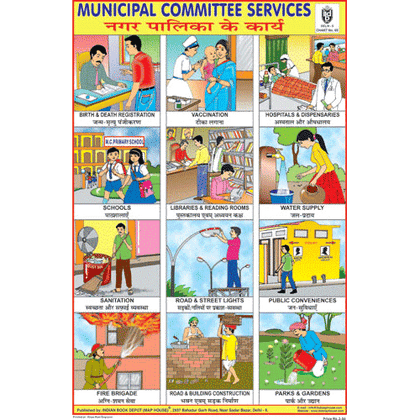 MUNICIPAL COMMITTEE SERVICES CHART SIZE 12X18 (INCHS) 300GSM ARTCARD - Indian Book Depot (Map House)