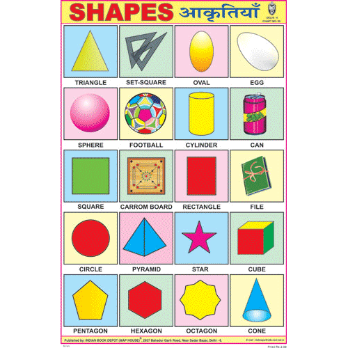 SHAPES SIZE 24 X 36 CMS CHART NO. 90