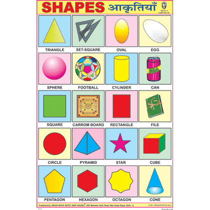 SHAPES CHART SIZE 12X18 (INCHS) 300GSM ARTCARD