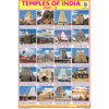 TEMPLE OF INDIA PART   1 SIZE 24 X 36 CMS CHART NO. 93 A - Indian Book Depot (Map House)