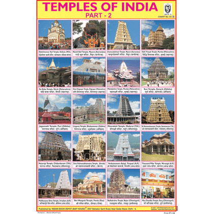 TEMPLE OF INDIA PART   1 CHART SIZE 12X18 (INCHS) 300GSM ARTCARD