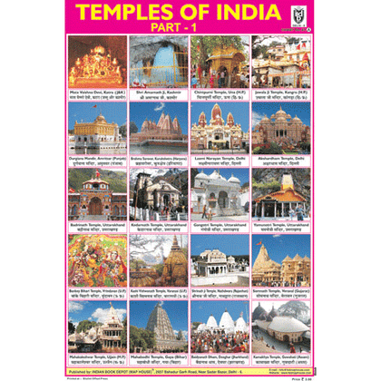TEMPLES OF INDIA PART   2 CHART SIZE 12X18 (INCHS) 300GSM ARTCARD