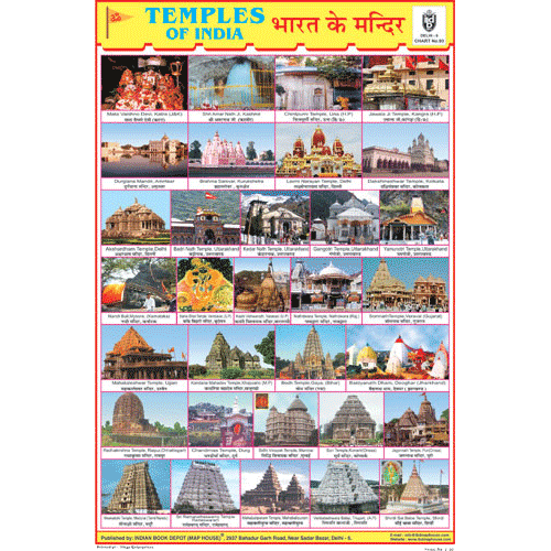 TEMPLE OF INDIA CHART SIZE 12X18 (INCHS) 300GSM ARTCARD
