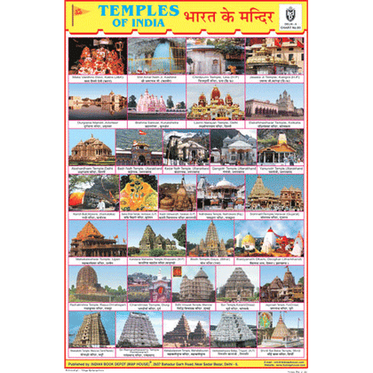 TEMPLE OF INDIA CHART SIZE 12X18 (INCHS) 300GSM ARTCARD