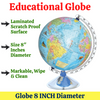 Educational Globe with 8 Inches Diameter | Best Laminated Educational Globe in English Language