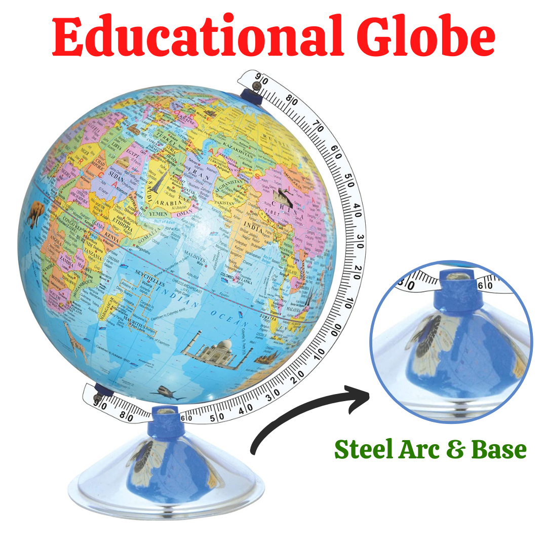 Educational Globe with 8 Inches Diameter | Best Laminated Educational Globe in English Language