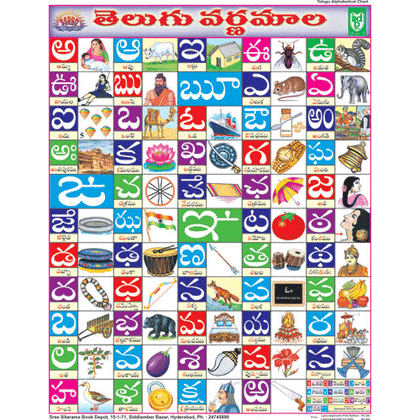 TELUGU ALPHABET CHART SIZE 45 X 57 CMS - Indian Book Depot (Map House)