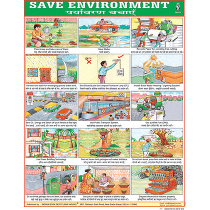 SAVE ENVIRONMENT CHART SIZE 45 X 57 CMS - Indian Book Depot (Map House)