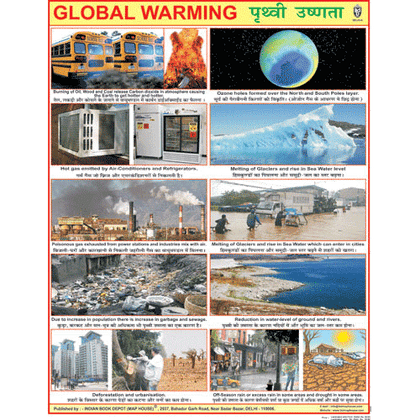 GLOBAL WARMING CHART SIZE 45 X 57 CMS - Indian Book Depot (Map House)