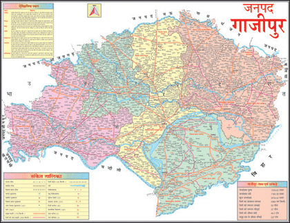 DISTRICT MAP OF GAZIPUR SIZE 45 X 57 CMS - Indian Book Depot (Map House)