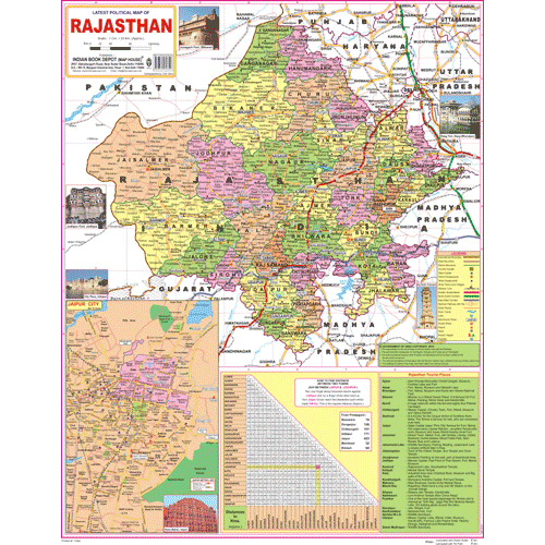 RAJASTHAN (ENGLISH) SIZE 45 X 57 CMS - Indian Book Depot (Map House)