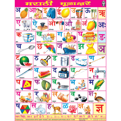 MARATHI ALPHABET CHART SIZE 45 X 57 CMS - Indian Book Depot (Map House)