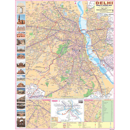 CITY MAP OF DELHI (ENGLISH) SIZE 45 X 57 CMS - Indian Book Depot (Map House)