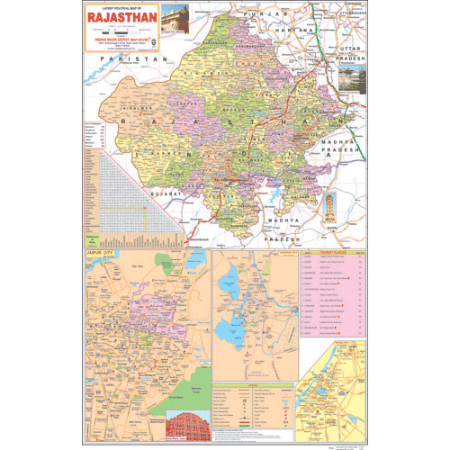 RAJASTHAN (ENGLISH) SIZE 50 X 75 CMS - Indian Book Depot (Map House)