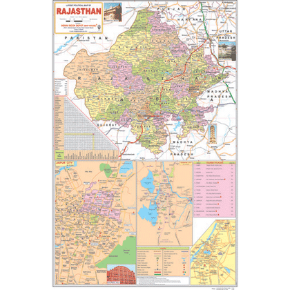 RAJASTHAN (ENGLISH) SIZE 50 X 75 CMS - Indian Book Depot (Map House)