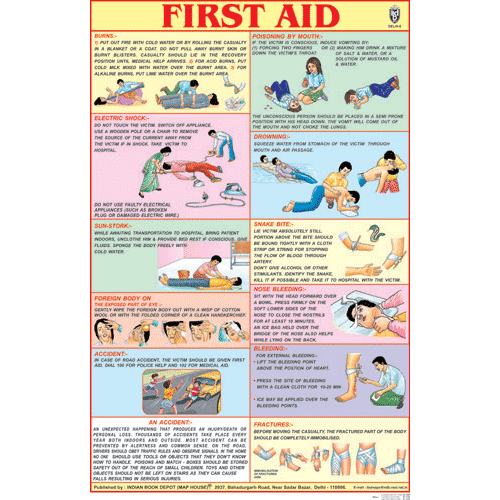 FIRST AID CHART (ENGLISH) CHART SIZE 50 X 75 CMS English Chart Book