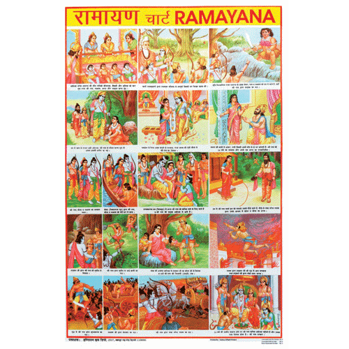 RAMAYANA (HINDI) CHART SIZE 50 X 75 CMS - Indian Book Depot (Map House)