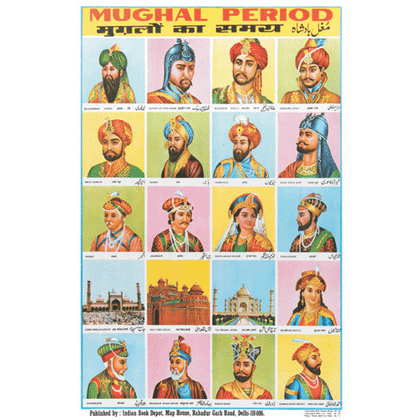 MUGHAL PERIOD CHART SIZE 50 X 75 CMS - Indian Book Depot (Map House)