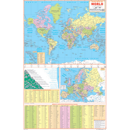 THE WORLD POLITICAL (ENGLISH) SIZE 50 X 75 CMS - Indian Book Depot (Map House)