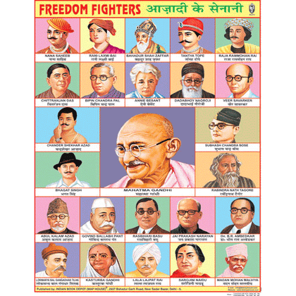 FREEDOM FIGHTERS CHART SIZE 55 X 70 CMS - Indian Book Depot (Map House)
