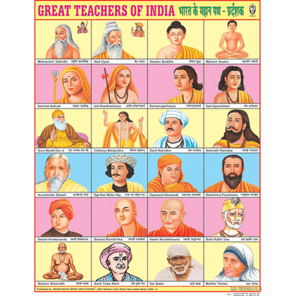 GREAT TEACHERS OF INDIA CHART SIZE 55 X 70 CMS - Indian Book Depot (Map House)