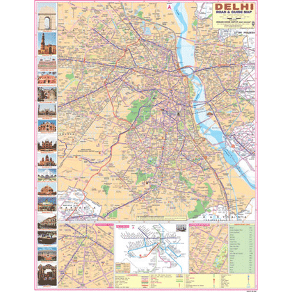 CITY MAP OF DELHI (ENGLISH) SIZE 55 X 70 CMS - Indian Book Depot (Map House)