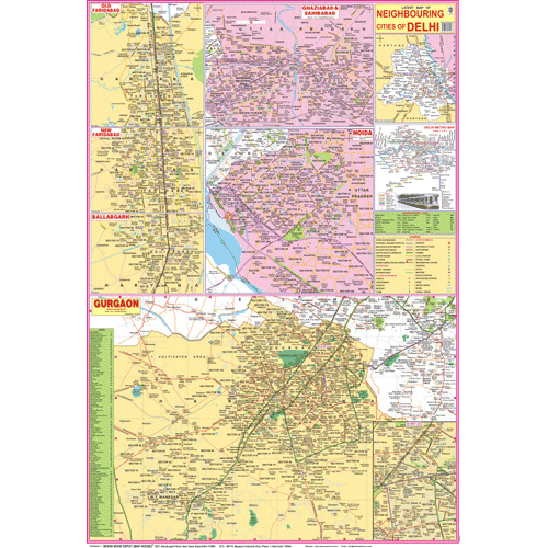 DELHI NCR (ENGLISH) SIZE 70 X 100 CMS - Indian Book Depot (Map House)