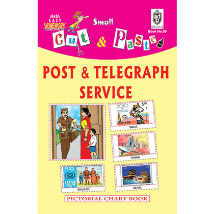 Cut and paste book of POST and TELEGRAPH SERVICE AND POSTAL STAMPS - Indian Book Depot (Map House)