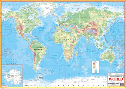 WORLD PHYSICAL (FOLDING MAP) ENGLISH