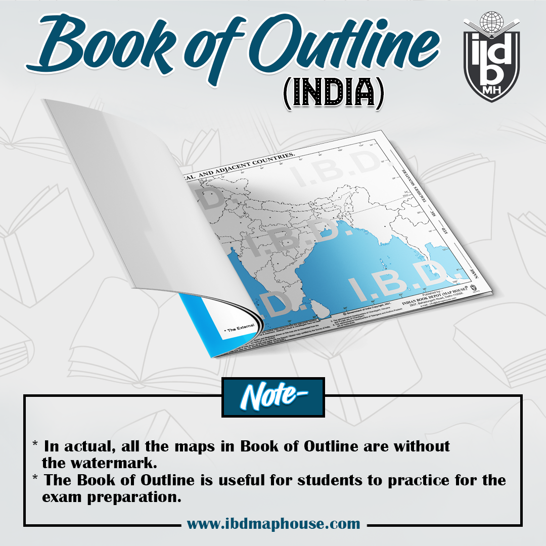 Book of Outline maps INDIA, 15 political maps|15 physical maps|small size