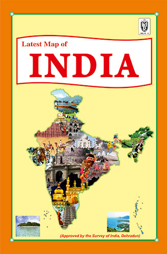 LATEST FOLDING MAP OF INDIA (ENGLISH) NEW