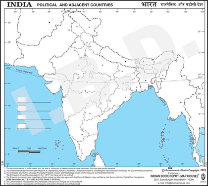 Practice map of India political |Pack of 100 Maps | Small Size | Outline Maps - Indian Book Depot (Map House)