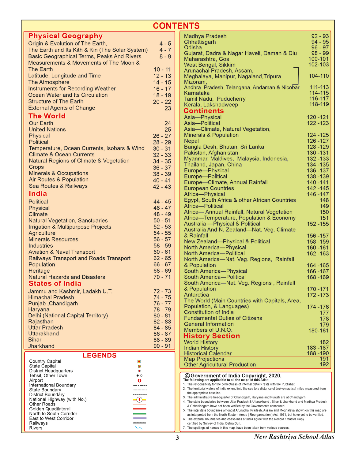 New Rashtriya School Atlas (english) Latest 2020 edition with useful notes
