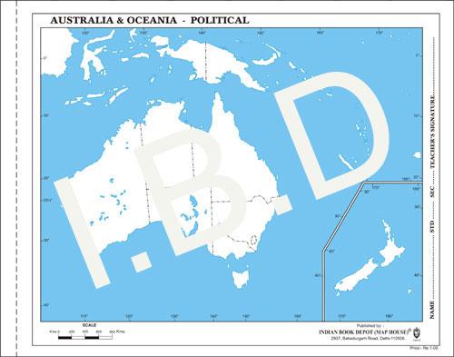 Big size | Practice Map of Australia Political |Pack of 100 Maps| Outline Maps - Indian Book Depot (Map House)