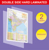 Combo pack of India and world Laminated maps 12 x 18 inchs