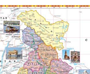 INDIA POLITICAL MAP (ENGLISH) SIZE 70 X 100 CMS - Indian Book Depot (Map House)